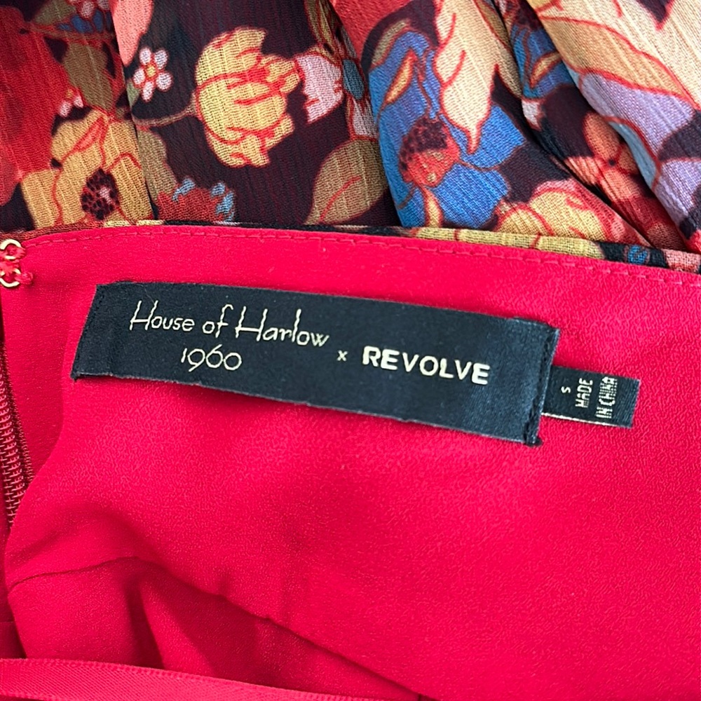 X Revolve House of Harlow 1960 "Joelle Red Floral Jumpsuit" Size S - Picture 12 of 15
